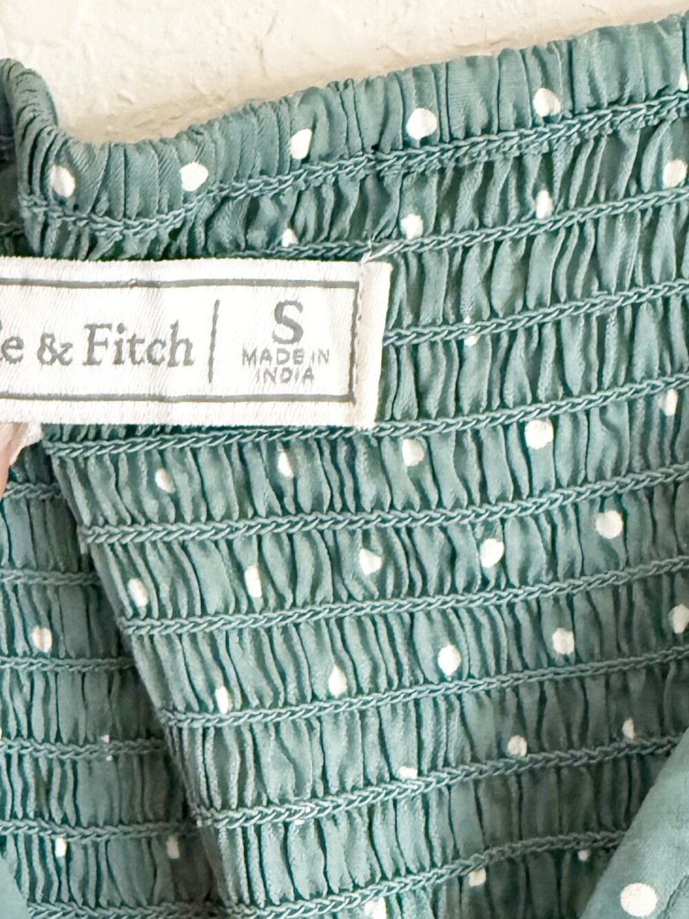 Abercrombie & Fitch Green Polka Dot Midi Dress Size Small - Picture 5 of 7